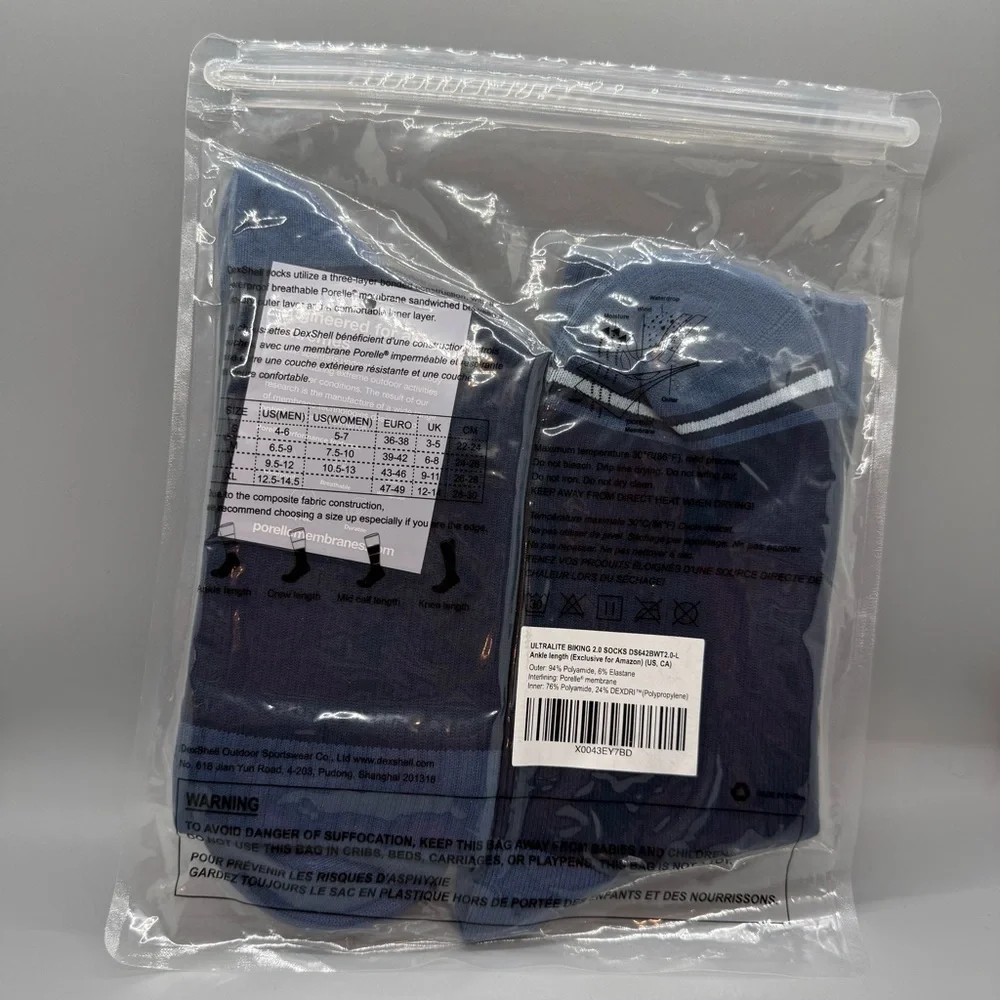 DexShell Ultralike Biking Ankle Length Men's Socks - Blue